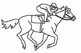 Horse Caballo Carrera Melbourne Jockey Printable Colouring Caballos Jinete Galope Hobbies Melb Books sketch template