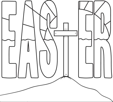 printable easter cross coloring page  kids supplyme
