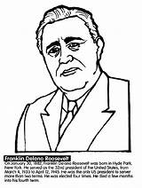 President Roosevelt Franklin Coloring Delano Pages Crayola sketch template