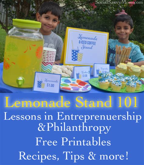 lemonade stand lessons and free printables social savvy mom