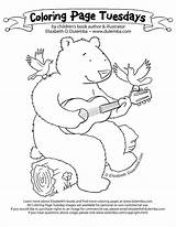 Guitarist Bear Tuesday Coloring Dulemba sketch template