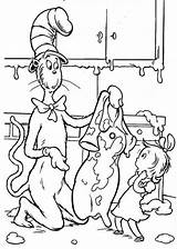 Coloring Seuss Dr Cat Hat Mud Cooking Sallys Mother Dress Pages Problem Has Color Colorluna sketch template