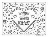 Heart Coloring Pages Kids Printable Trust Pdf Adults Easy Printables sketch template
