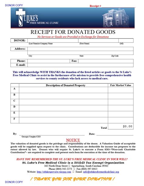 donation invoice template