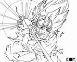 Goku Kamehameha Lineart Ssj Deviantart sketch template