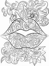 Adult Fun Lips Sheets Mandalas Lippen Mandala Adultos Colorare Ausmalbilder Stoner Malvorlagen Ausdrucken Ausmalen Colorama Erwachsene Bloemen Onmiddellijke Digitale Coloriage sketch template