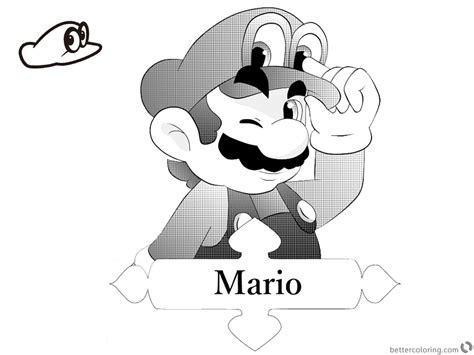 super mario odyssey coloring pages cute characters  printable