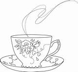 Tea Cup Teacup Saucer Drawing Sketch Clipart Clip Fancy Cups Vintage Vector Plate Coloring Drawings Coffee Cute Tattoo Outline Pages sketch template