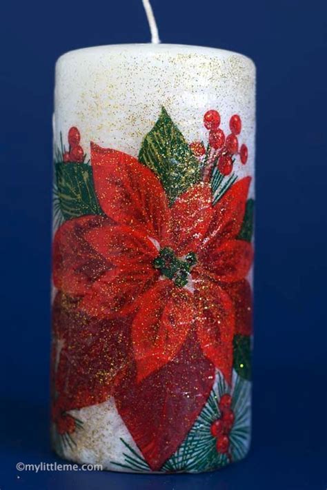christmas candle decoupage gift craft fantastic viewpoint