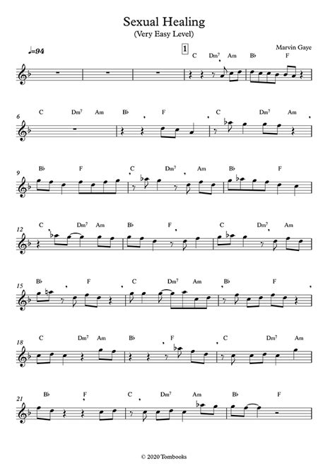 Flute Sheet Music Sexual Healing Very Easy Level Marvin Gaye