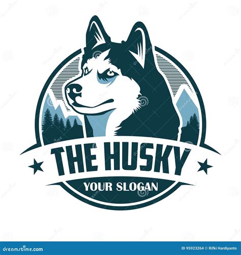 husky emblem logo stock vector illustration  logo