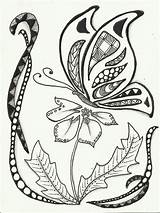 Zentangle Flower Mindfulness sketch template