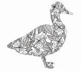 Duck Patos Zentangle Patchwork Cross sketch template