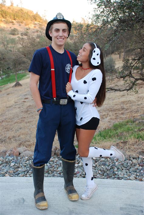 Fireman And Dalmatian Costume Halloween Couple Halloween Costumes