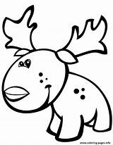 Coloring Reindeer Baby Cute Pages Printable Color sketch template