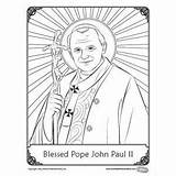 John Coloring Paul Ii Pope Pages Papa St sketch template