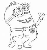 Despicable Coloring Printable Minion Smiling Kids Minions sketch template