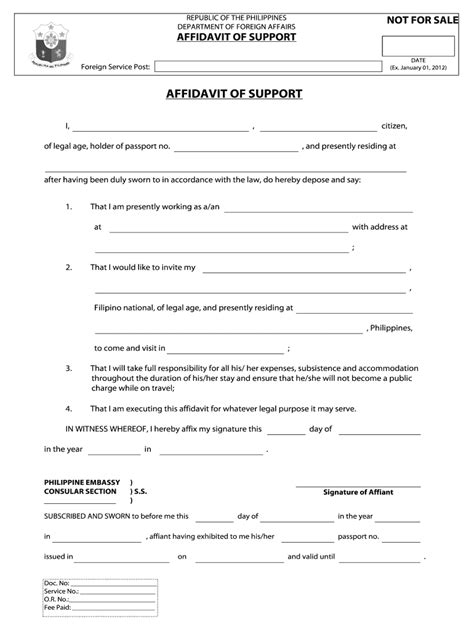 affidavit  support sample letter   letter template