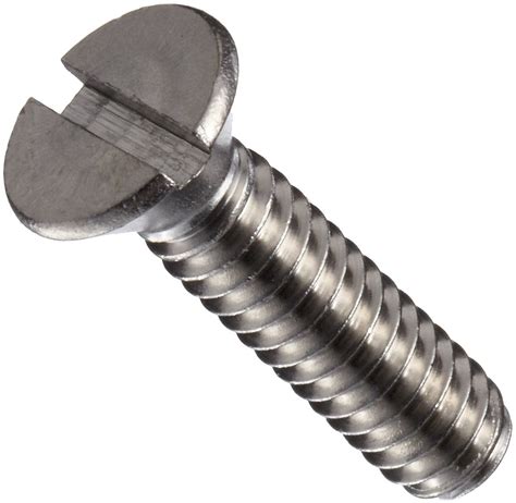 Stainless Steel Machine Screw Flat Head Slotted Drive 10 32 1 4