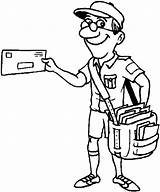 Postman Coloring Mail Pages Carrier Drawing Truck Mailman Jobs Delivery Kids Color Letter Getdrawings Drawings Getcolorings Printable Paintingvalley Deliver sketch template