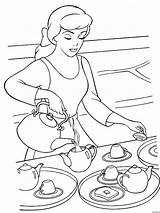 Coloring Pages Tea Party Printable Cinderella Color Para Colorear Dibujos Disney Getcolorings Site sketch template