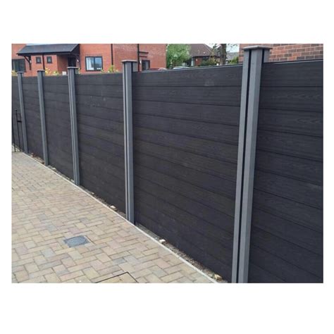 Privacy Fence Aluminum Black No Dig Horizontal Slat Aluminum Fence