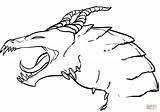 Dragon Coloring Pages Head Printable Color Kids Drawing Fantasy Print Dot sketch template