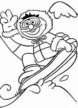 Sesame Street Coloring Sport Sesamstraat Kleurplaten Pages Sports Para Colorear Dibujos Book Kleurplaat Info Ernie Snowboarden Fun Kids Seleccionar Tablero sketch template