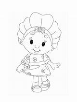 Fifi Flowertots Coloring Primrose Pages Standing Floral Dress Her Drinking Stingo Coloringpage Forget Tea sketch template