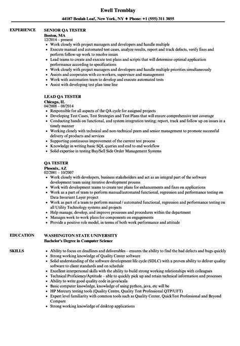 qa tester resume templates resume guide cover letter  resume