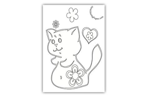 playful kitten  flower coloring page flower coloring pages cat