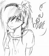 Anime Emo Pages Coloring Girl Getcolorings Girls sketch template
