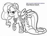 Pony Coloring Little Pages Rainbow Dash Mlp Printable Dress sketch template