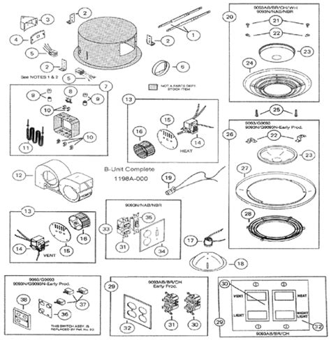 nutone wh deluxe heat  ventlite parts