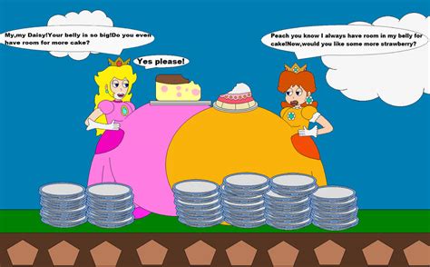 peach and daisy s cake feeding by marioman94 on deviantart