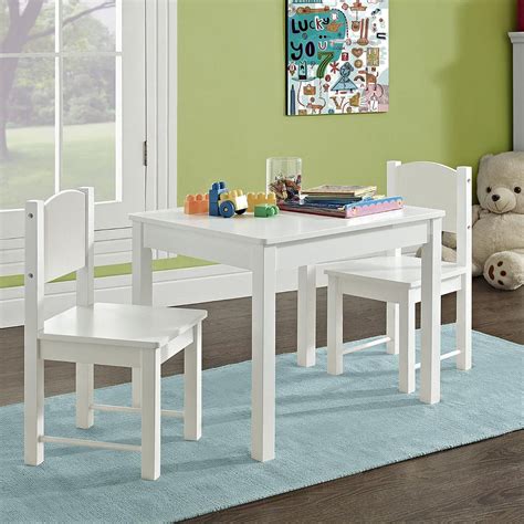 timy kids table   chairs set solid hard wood white walmartcom