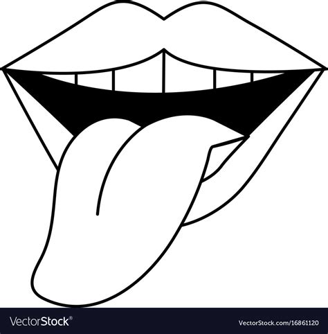 smiling mouth with tongue out icon image vector image