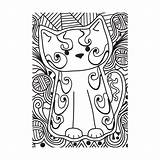 Kleurboek Katten Kleurplaat Volwassenen Coloring sketch template