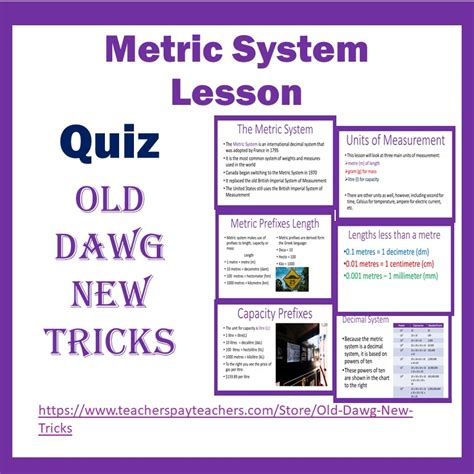 metric system quiz   teachers