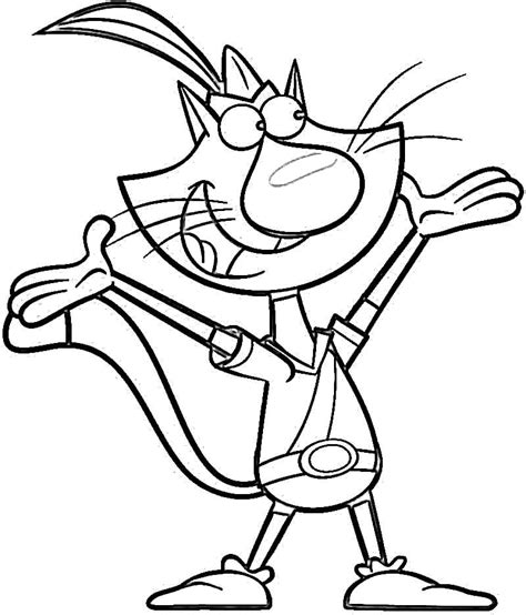 happy nature cat coloring page  printable coloring pages  kids