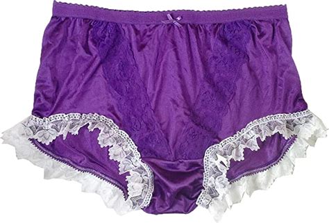 nlh24d09 purple handmade floral lace briefs nylon new knickers panties