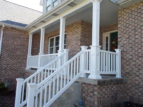vinyl porch railing  posts porch banister porch railing house