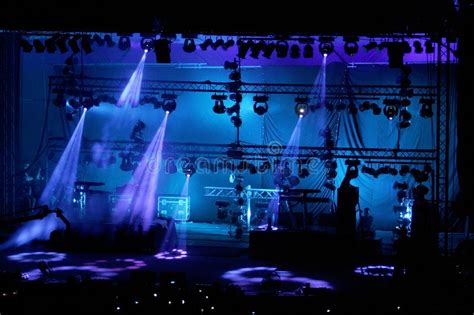 concert stage  blue lights sponsored stage concert lights blue ad concert stage