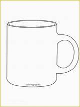 Mug Template Coffee Cup Printable Templates Coloring Drawing Pages Hot Colouring Mugs Chocolate Color Kids Applique Clipart Cups Tea Patterns sketch template