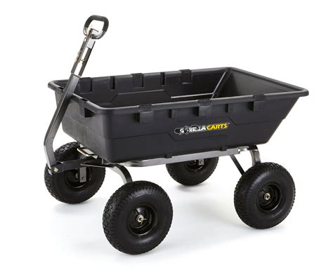 murdochs gorilla carts  cu ft heavy duty poly yard cart