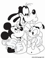 Mickey Mouse Coloring Donald Goofy Duck Disney Friends Colouring Baby Pages Minnie Sheets Printable Drawing Christmas Print Color Valentine Clipart sketch template