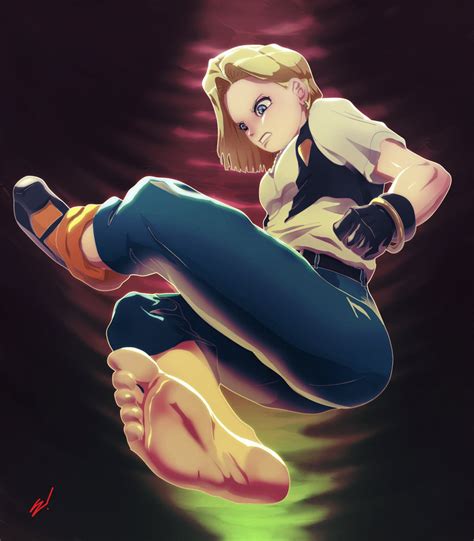 xbooru android 18 barefoot dragon ball z feet scamwich
