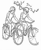 Fahrrad Pintar Bicicleta Pareja Ausmalen Malvorlage Cycling Navštívit Bici Pintarcolorear Paseo Iendo Baloncesto sketch template