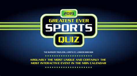 greatest  sports quiz  mbn  premium sporting lunches  sportsman dinners