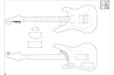 full size printable guitar template templates printable